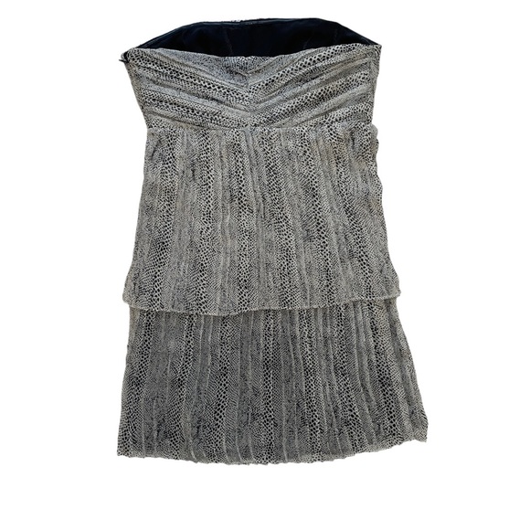 Zara snake print strapless tiered dress - Picture 9 of 10